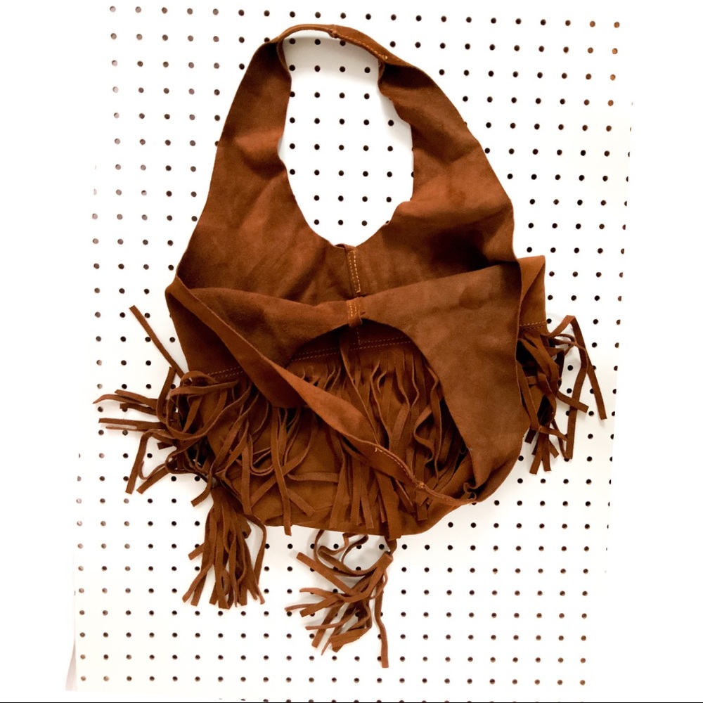 Buttery Suede fringe hobo bag boho fringe